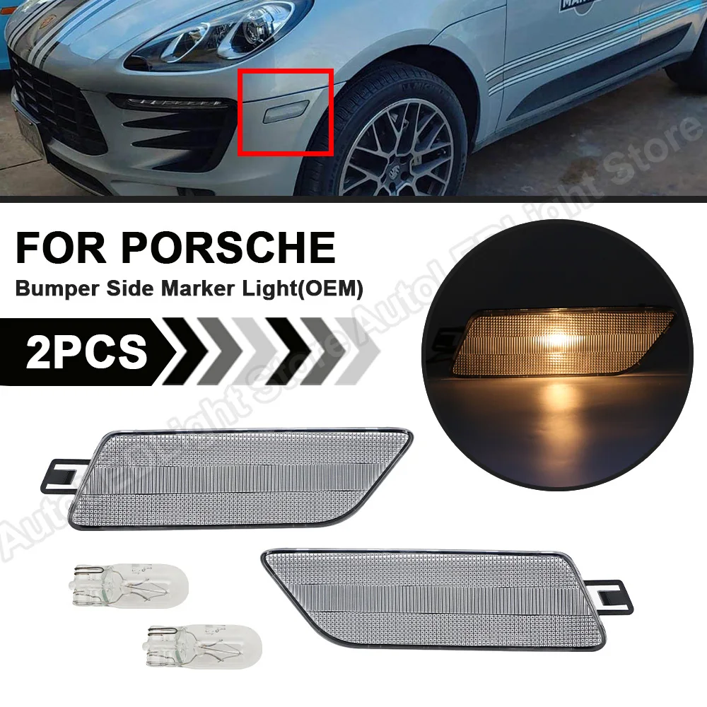 

2X для 2014 2015 2016 2017 2018 2019 Porsche Macan Boxter 2014 2015 2016 2017 2018 2019 передний бампер авто Боковой габаритный фонарь светильник OEM США автомобиля