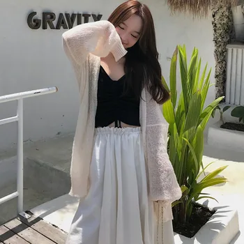 

Summer 2019 Thin Coat Sunscreen Clothing Long Sleeve Knitted Blouse Kimono Cardigan Wholesale Y6