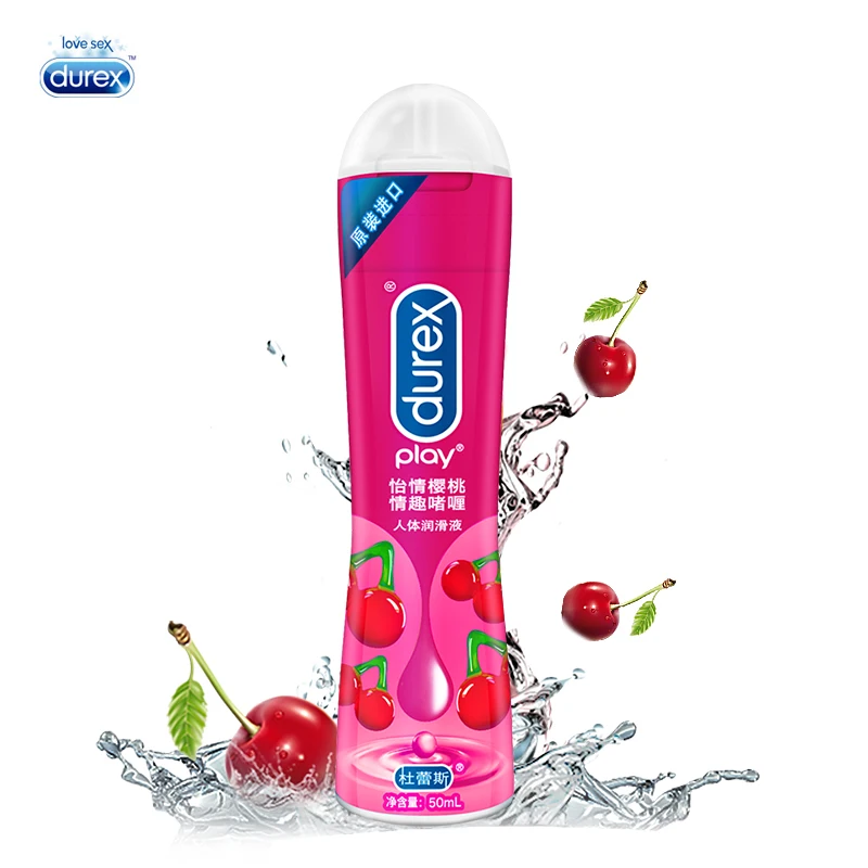 Durex Lubrificante Ciliegia 50Ml Gel A Base Di Acqua Lubrificante Pene Gel Di Olio Da Massaggio Della Vagina Anale Giocattoli Sessuali Intimo Paio Di 