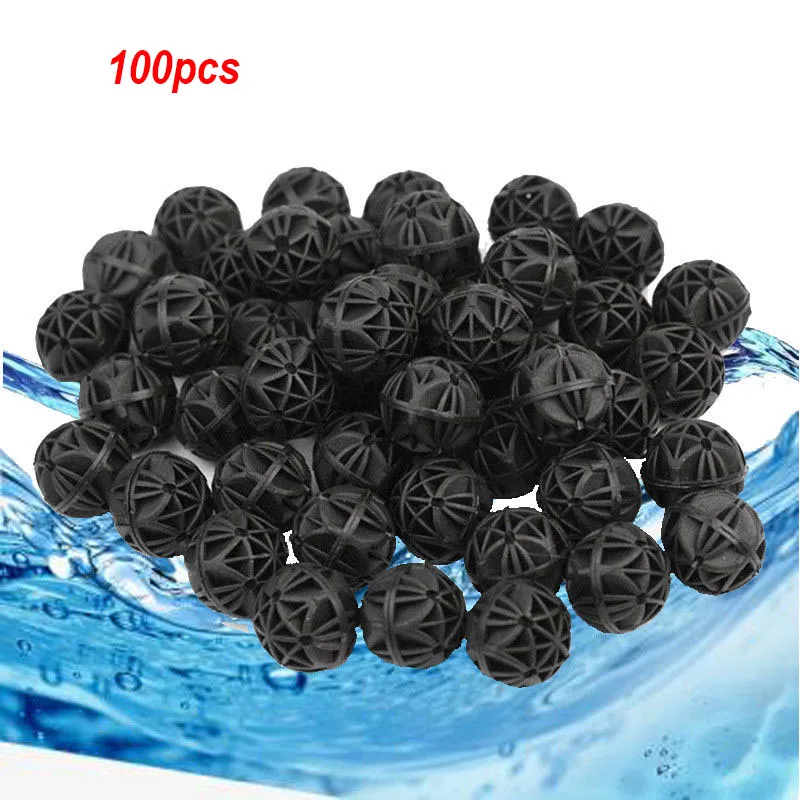 

100pcs16mm Aquarium Bio Balls Biochemical Ball Filter Media Portable Dry-wet Canister Aquarium Filter Accessories For Fish Tank