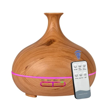 

Wood Grain Air Humidifier Aroma Essential Oil Diffuser Aromatherapy Ultrasonic Cool Mist with Led Remote Control 7colors 300ml