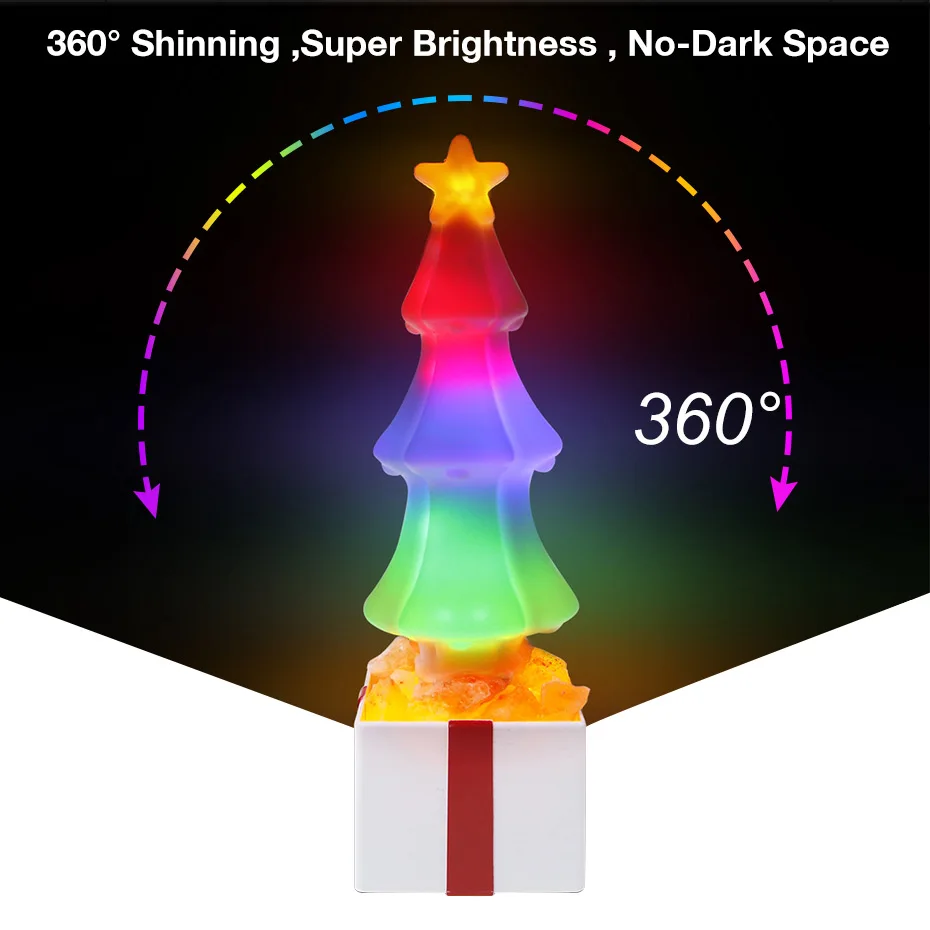 

Christmas Salt Led Lamp 5V Xmas Tree E27 Led Bulb lampara AC85-265V Colorful Flame Effect Kids Children Room Led Night Lights