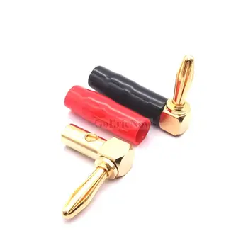

10pcs L Shape Banana Audio DIY Plug 90 Degree Adapter Right Angle connector