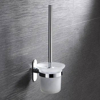 

Hole-Punched Toilet Brush Shelf Stainless Steel Hotel Glass Bottle Toilet Sanitary Ware Cleaning Wall Hanging Storage Rack Set