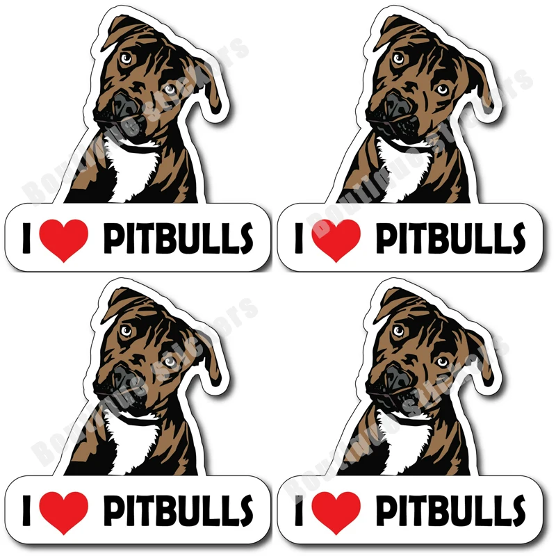 

4X I Like Pitbulls Stickers Dog Lover Laptop Car Window Bumper K9 Pit Bull Pet Decals High Quality RV Motorcycle Guitar Piano