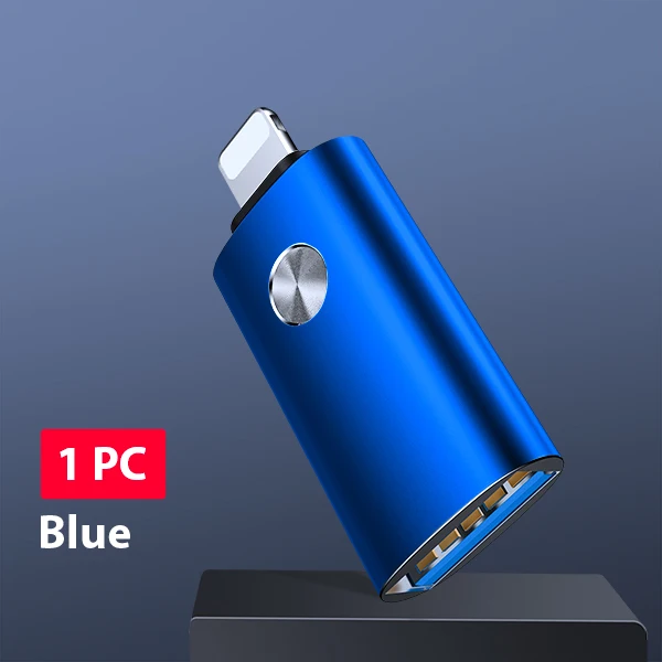 Адаптер ACCEZZ OTG для освещения USB для iPhone 7 8 Plus X 11 Pro Max конвертер iOS 13 подключение камеры зарядное устройство Кабельный разъем - Цвет: Blue