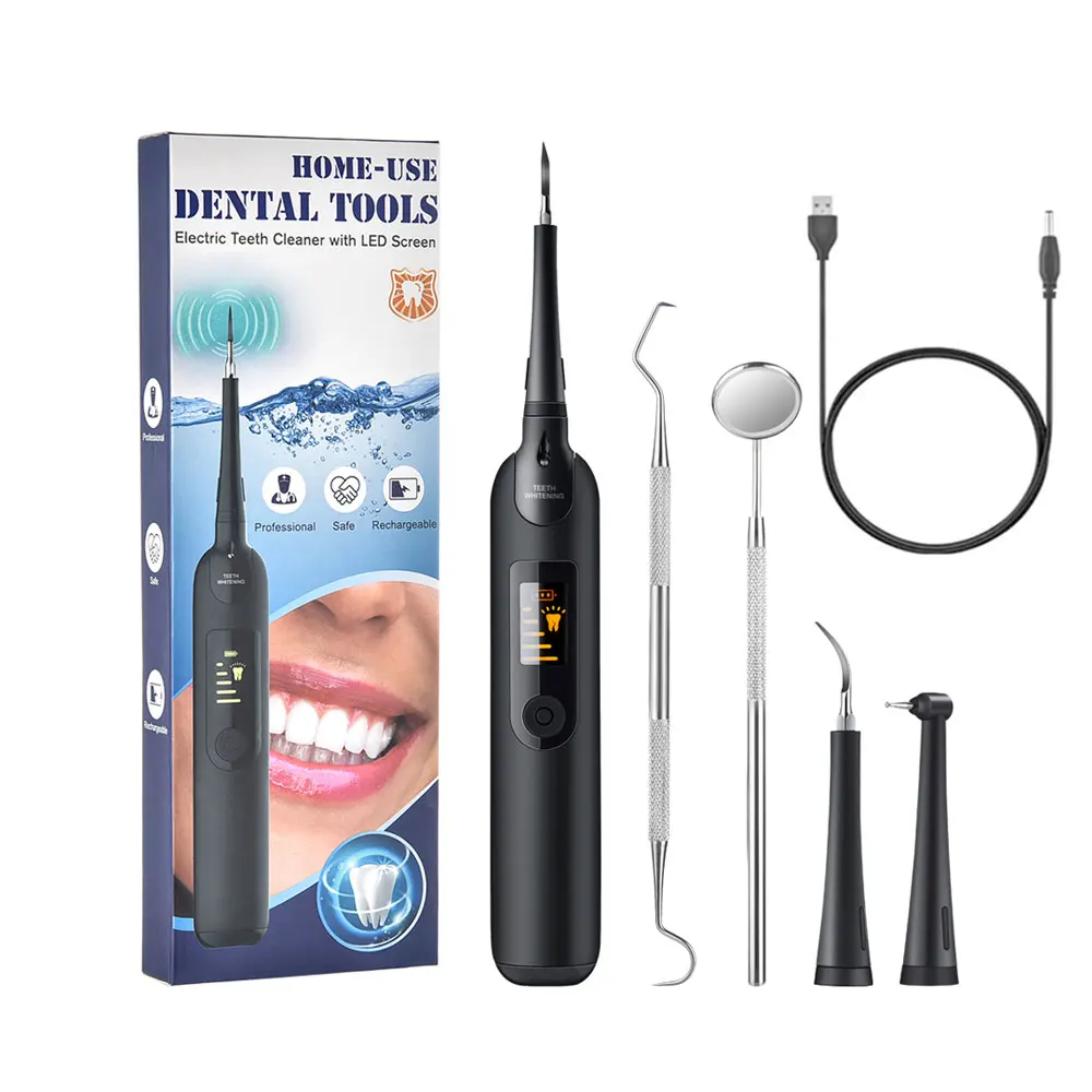 Raspador Dental sónico portátil, eliminador de cálculo Dental, pantalla LCD, raspador de dientes blanqueados, placa de sarro
