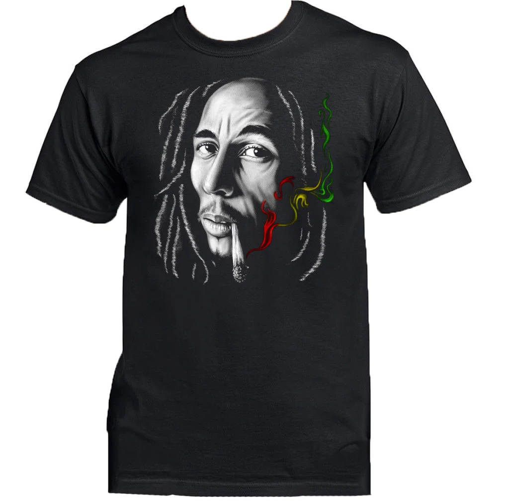 Spliff Smoking Bob Marley Мужская футболка регги Music And The Wailers Jamaica Weed | одежда