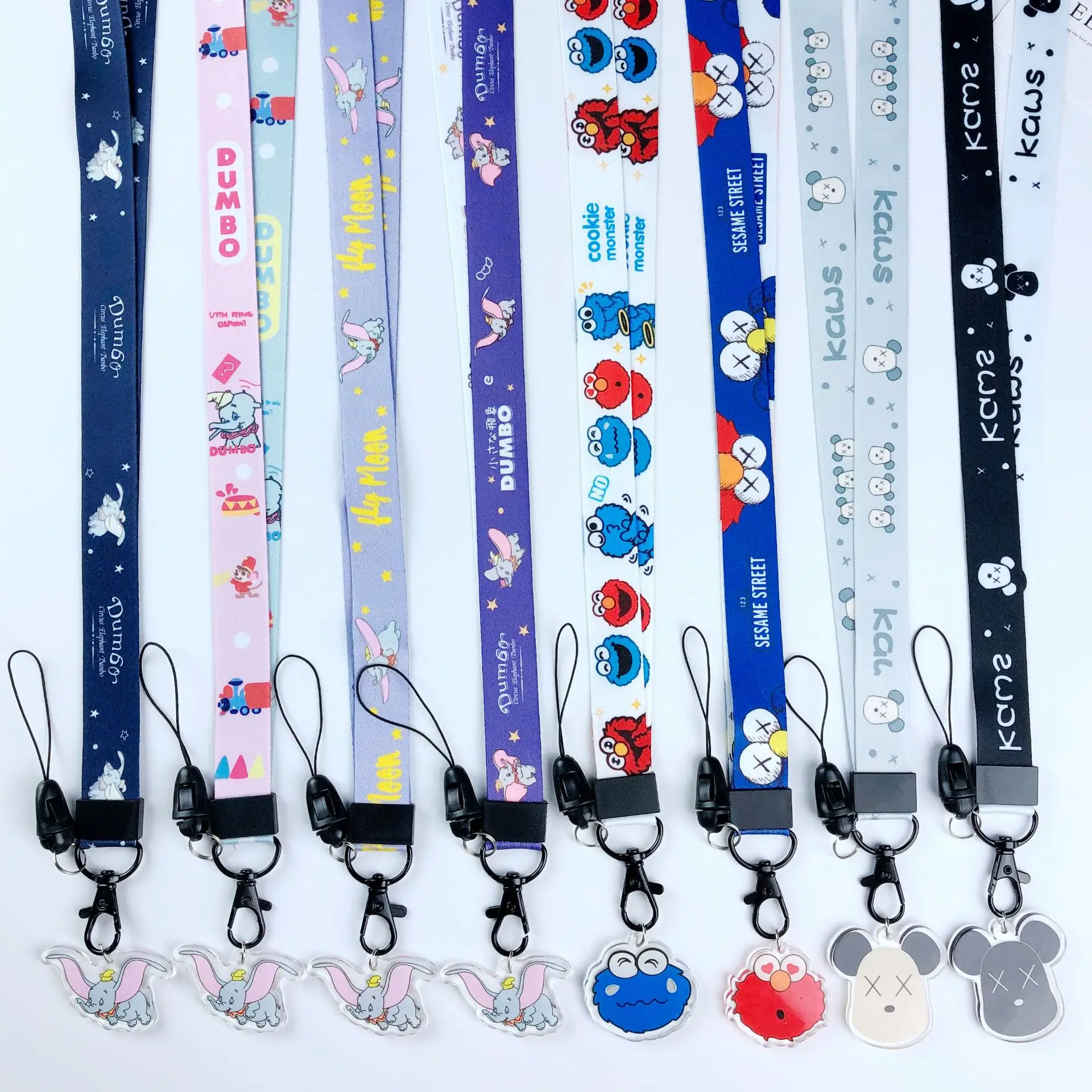 Cute Cartoon keychain Strap Neck straps Lanyards for keys ID Card Pass Gym Mobile Phone USB badge holder DIY Hang Rope Sling