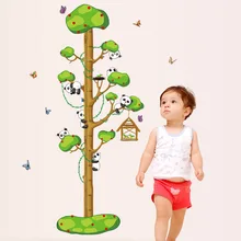 Съемные наклейки на стену Панда Детские наклейки для измерения роста мультфильм детей животных детский сад клейкая бумага AY9176