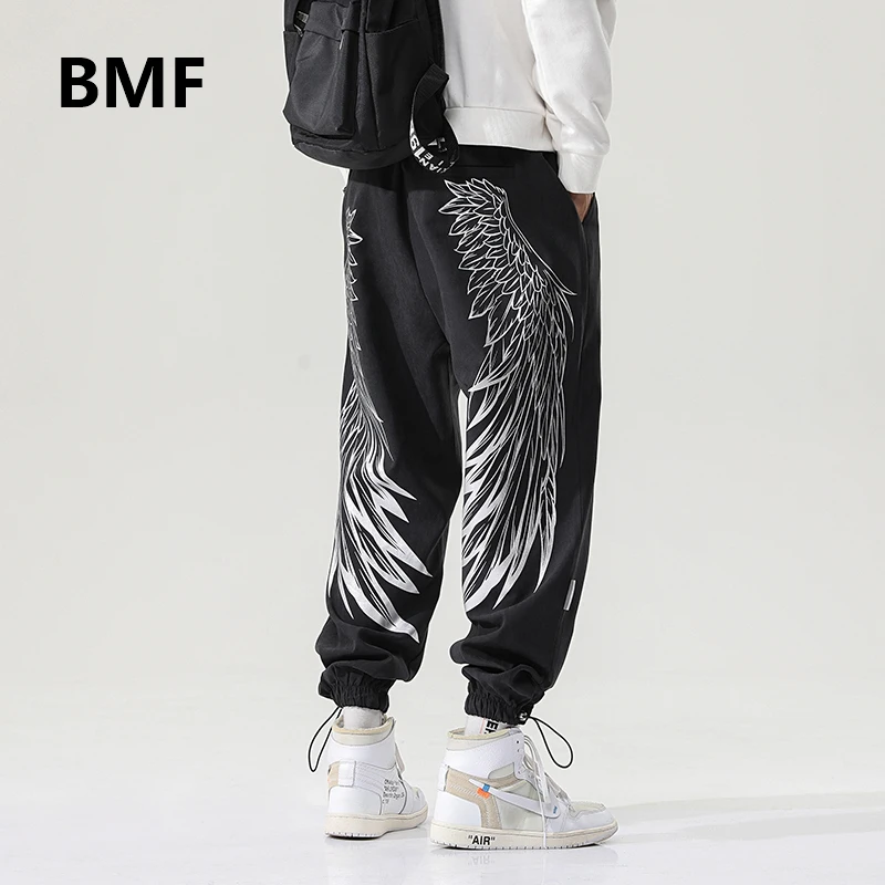 Pantalones casuales con estampado de ala hombre, ropa de calle de moda coreana, chándal de Hip Hop para pareja, Kpop de talla grande, 5XL|Pantalones deportivos| - AliExpress