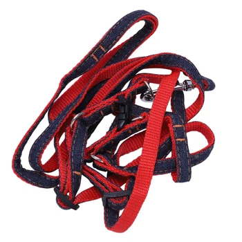 

Pet Dog Lead Leash Splitter Collar Harness Adjustable Support Training WalkingSize:120Cmx1.0Cm Color:Red