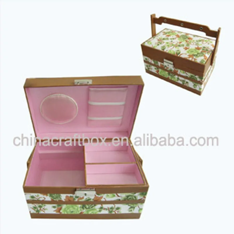 

Exquisite Handmade Home Printed Cloth Sewing Box Exquisite zhen xian lan Handmade Sewing Sundries Storage Box