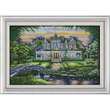 

Everlasting Love The Manor Chinese Cross Stitch Kits Ecological Cotton Stamped 11CT 14CT DIY Christmas Decorations For Home Gift