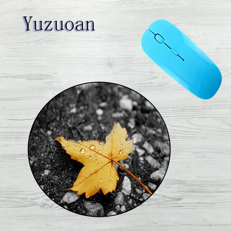 Yuzuoan дождевые капли листок розы кленовый лист графика коврик для мыши маленький средний/игра/блокнот - Цвет: 20X20cm4
