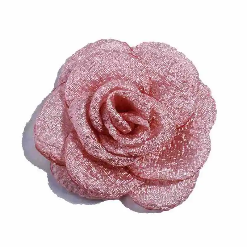 40 шт/партия 2 ''сгоревшая ткань розовый цветок из шифона свернутый seersuck Camelia Флора модный головной убор шпилька аксессуары