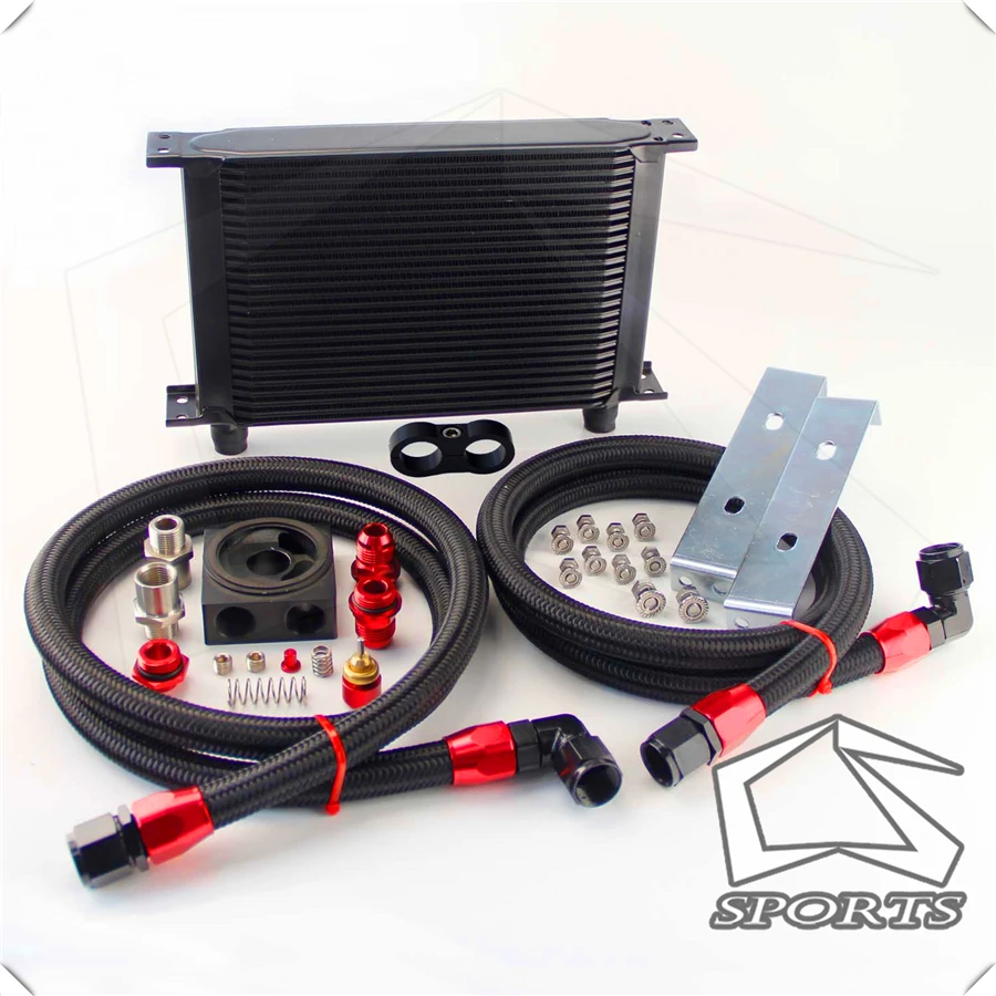 Universal AN10 Thermostatic / Thermostat Sandwich 25 Row Oil Cooler Kit |