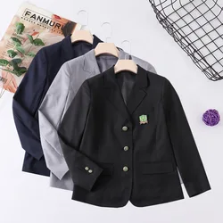 Spring Thin JK Suit High Waist Japan Preppy Style Couples School Uniform Short Design Badge Blazer Coat Top Outwear Clothes XXL