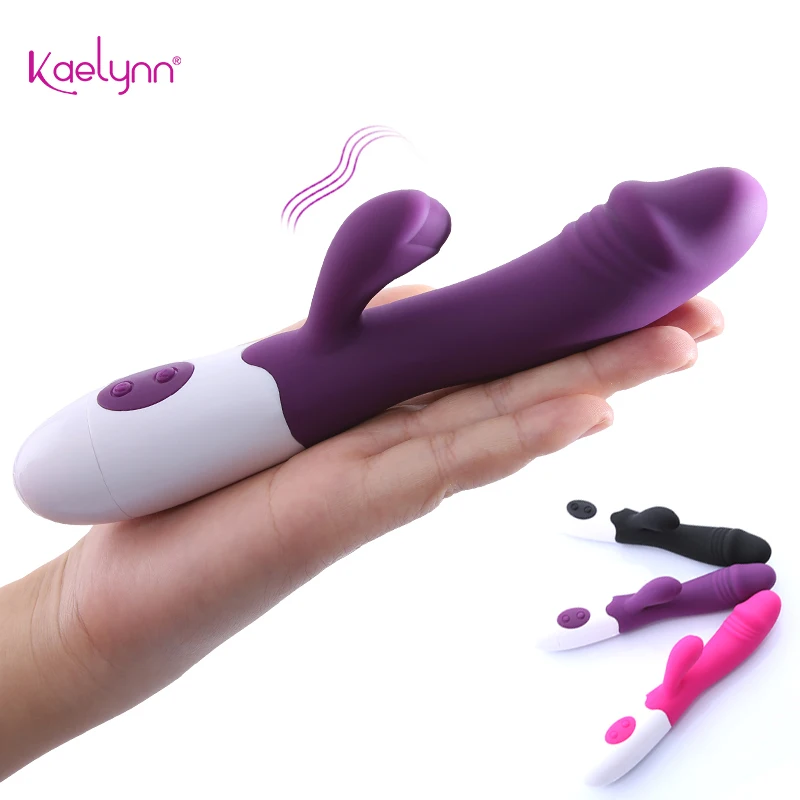 Nuevo punto G conejo de Dildo vibrador para mujeres doble vibración de la masturbación Vagina clítoris estimulación masaje juguetes sexuales