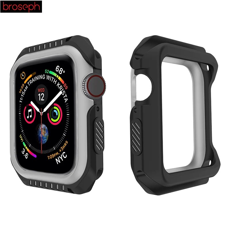 Black Gray Чехлы для часов Apple watch Series 4 40 мм 44 мм защитный чехол для Iwatch 3 2 1 38 мм 42 мм аксессуары для часов - Цвет: Black Gray
