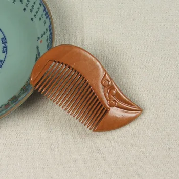 

1pc Wooden Comb Solid Wood Carved Wooden Comb Massage Hairdressing Comb Wooden Comb