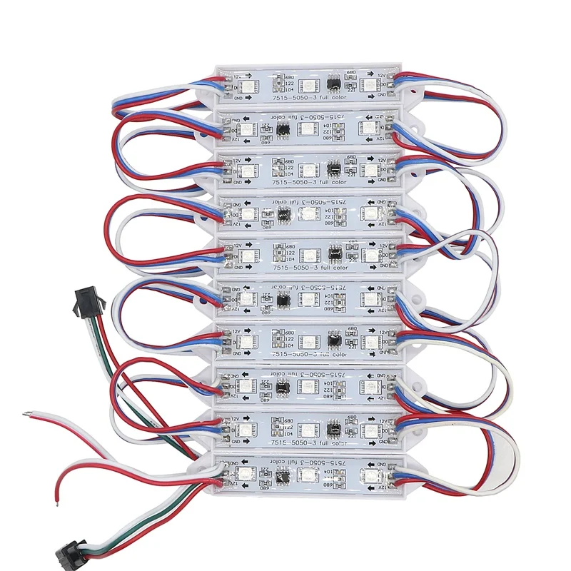 

SZYOUMY 1000PCS Addressable 3LEDs 5050 SMD RGB LED Light LED Pixel Module Waterproof 2811 IC DC12V + 2pcs Free 21 key Controller
