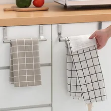 Hanging Cupboard Door Towel Rack Free Perforated Rack Door Back Towel Bar Stainless Steel Kitchen Cabinet Towel Rack