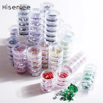

Removable 5-layer Storage Box High Quality 5 Size Acrylic Crystal Rhinestone 3D Charm DIY Nail Art Jewelry Decoration