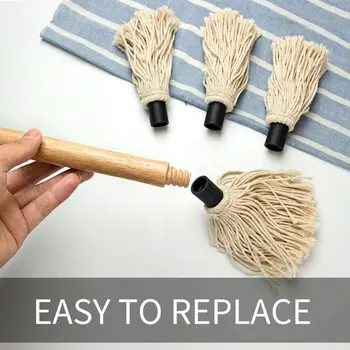 

Grill Basting Brush BBQ Mop Professional Barbecue Brush Basting Mops Cotton Fiber Head Natural Hardwood Handle Dish Mop Style