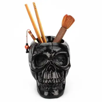 

Black Stork Storage Pen Terrorist Funny Skull Multifunctional Storage Box Decorative Flowerpot Halloween Gift
