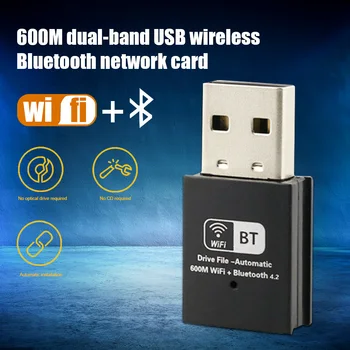 

Bluetooth Adapter 600Mbps USB Port EDR Dongle Network Card Bluetooth Adapter For PC Dual Band ABS