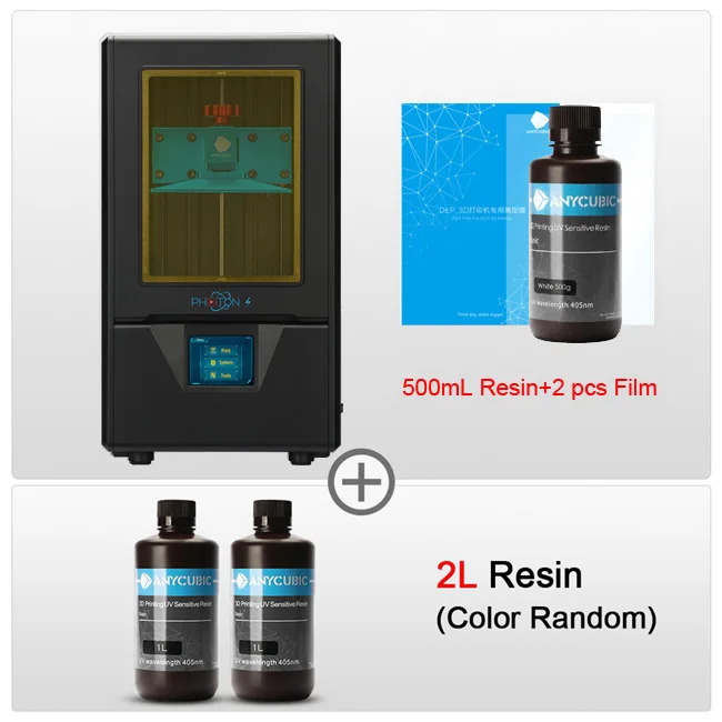 Black photons add 2L ANYCUBIC Photon S 3d полимерный принтер Sla 3d сборка принтера комплект с 2 к экраном УФ-светильник УФ-принтер impresora 3d impressora - Цвет: Black photons add 2L