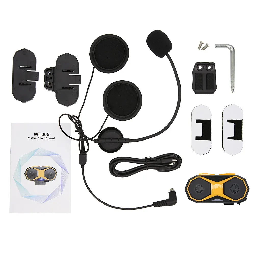 

2pcs Waterproof Motorcycle Helmet Headset Moto Wireless Bluetooth Headphones Intercom Interphone Headset with FM Radio for Rider