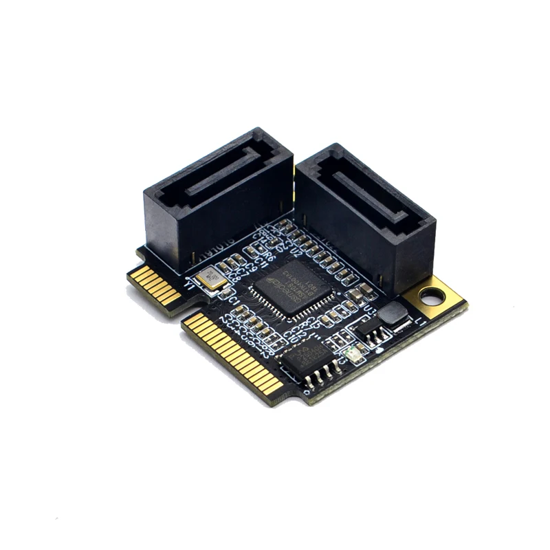 BTBcoin добавить на карты Mini PCI-E PCI Express на 2 порта SATA 3,0 конвертер SSD HDD SATA3 контроллер плата расширения SATA мультипликатор