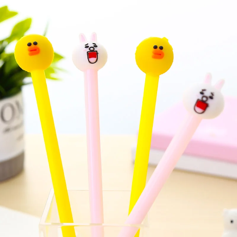 animal mixed 2pcs Mixed Pack Creative Kawaii Cute Flamingo Unicorn Gel Pen Cat Space Whale Alpaca Cool Kawai School Stationery Item Stationary Kit - Цвет: animal mixed 2pcs