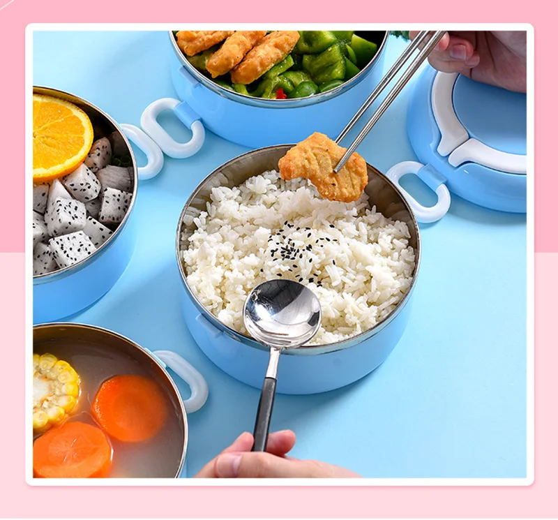 2-4 все слои герметичные Bento Box детская большая, из нержавеющей стали контейнер для еды портативный для пикника мультфильм японский контейнер для завтрака термос