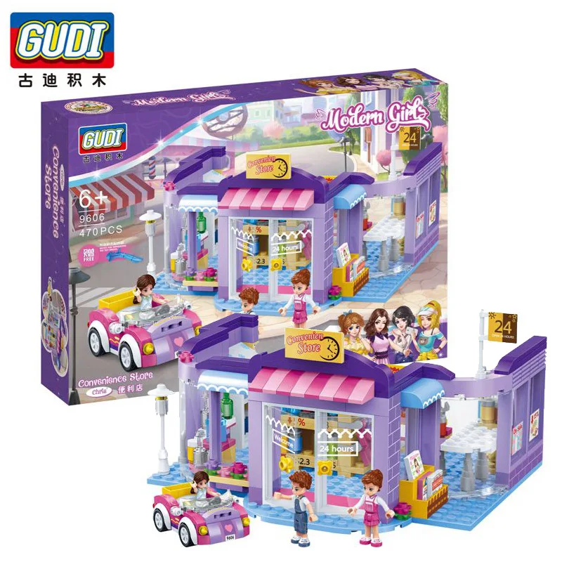 

New Music New Goood GIRL'S Criusja of Convenience Store Children'S Educational Assembled Small Particles Building Blocks Toy 960