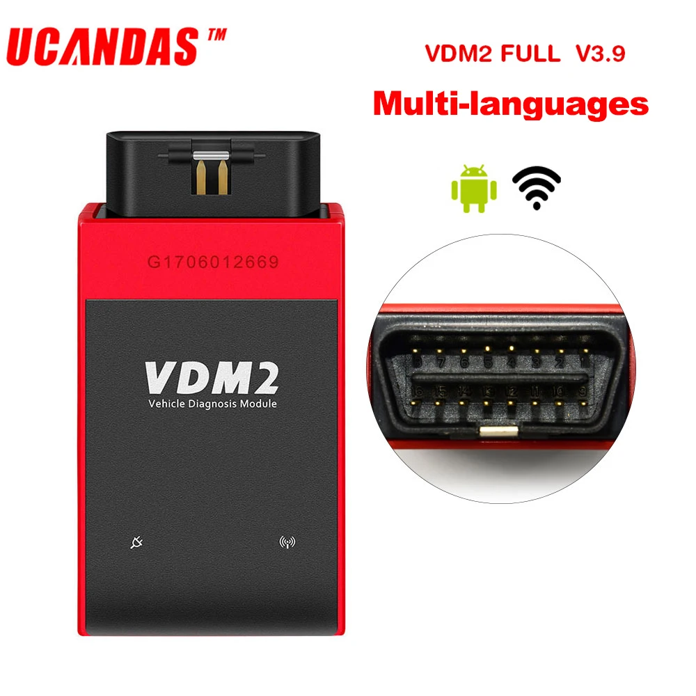 

UCANDAS VDM2 V3.9 WIFI Full system OBDII Code Scanner for Android VDMII OBD2 Car Diagnostic Tool