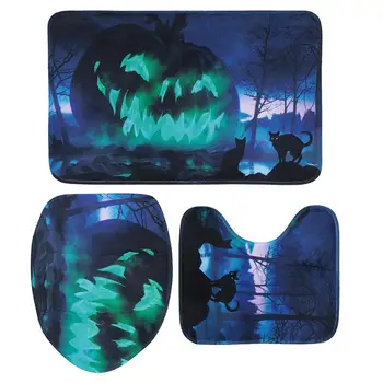 

3pcs Mat Set High Quality Scary Colorful Toliet Cover Bathroom Mat Toilet Floor Mat Set for Toliet Bathroom Restroom