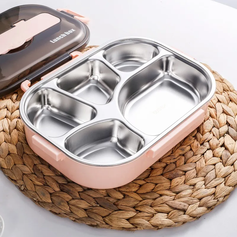 1000/1300ML Japanese Kids Lunch Box 304 Stainless Steel Bento Lunch Box With Compartment Tableware Microwave Food Container Box