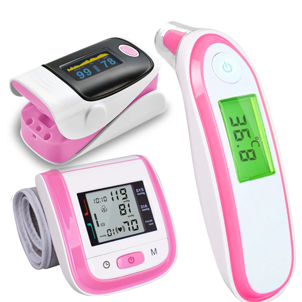 

Baby Wrist Blood Pressure Monitor Health Measurement Kit with Digital Infrared Thermometer Pulse Oximeter with Gift Box