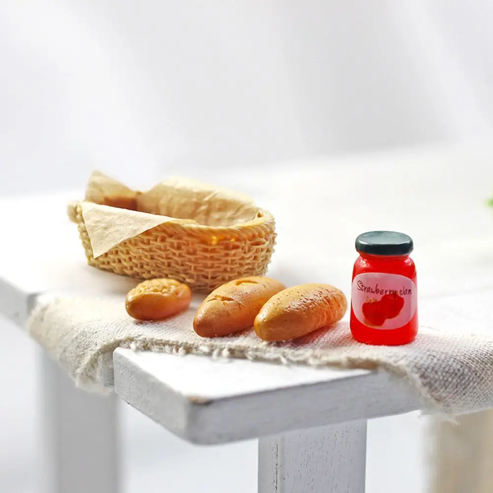 Mini Food For Doll 1 :6 /1: 12 Dollhouse Miniature Bread Basket Simulation Food Model Toys DollHouse Decor Scale Miniatures 2