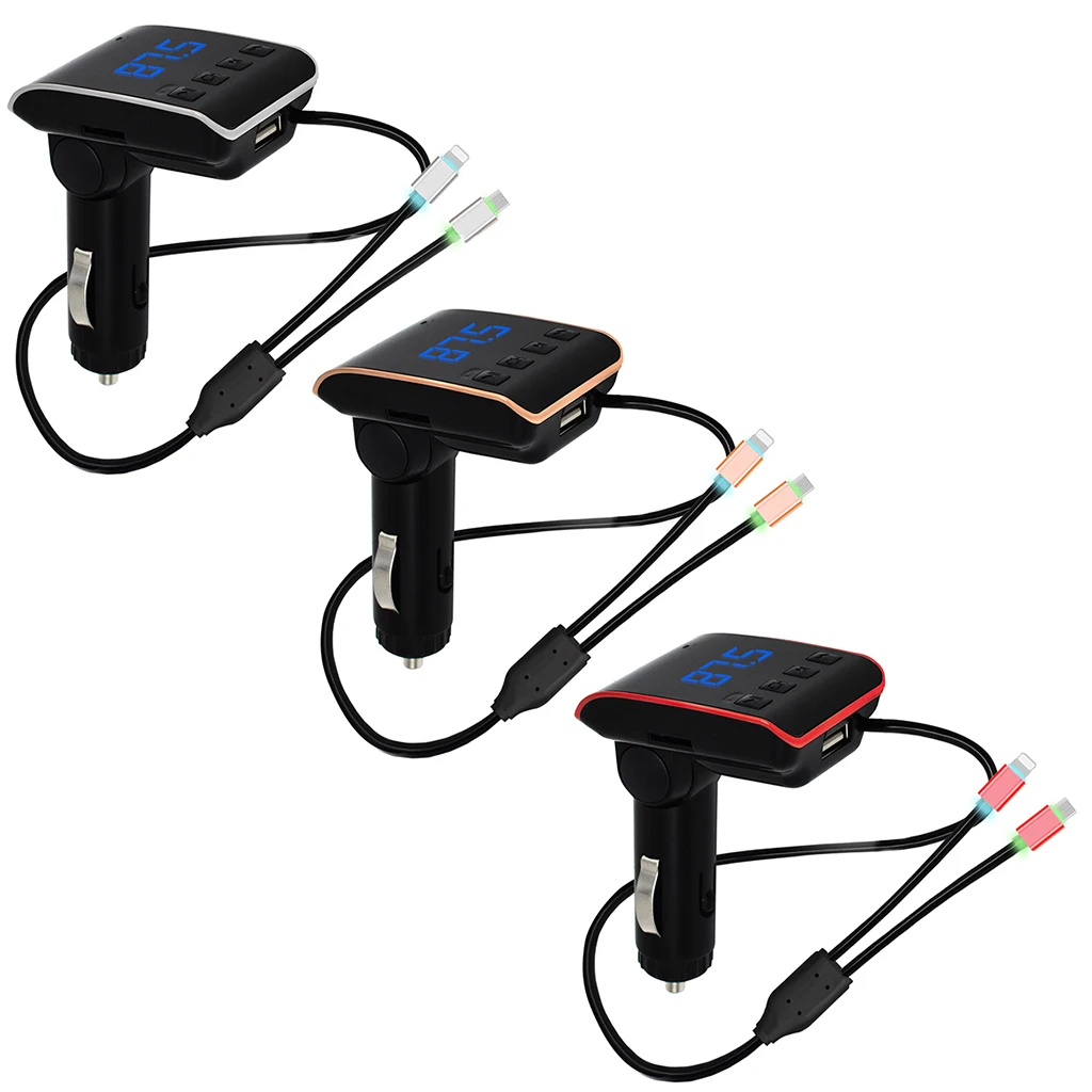 FM передатчик Aux модулятор BT 4,2+ EDR Handsfree Car комплект автомобильный аудио MP3 плеер Micro USB и 8-контактный зарядный Автомобиль RV ATV Зарядное устройство