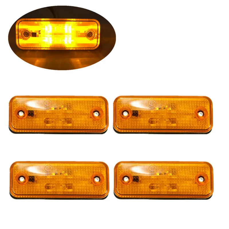 10 шт. 4 светодиодный 10-30 в автомобильный грузовик светодиодный, боковой, габаритный фонарь Янтарный красный фонарь 4 светодиодный, боковой, габаритный фонарь s индикаторы ГРУЗОВИК ПРИЦЕП RV