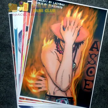 

8 pcs/set Anime ONE PIECE poster Portgas D Ace figure wall pictures room stickers toys A3 Film posters