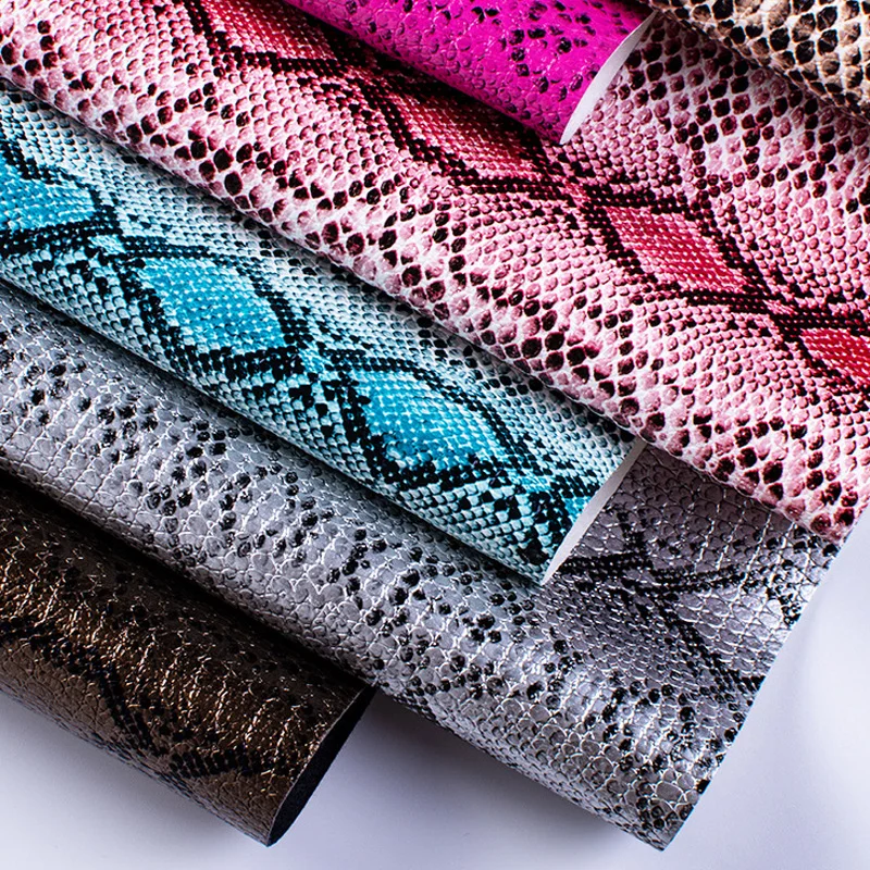 

Ткань Из Искусственной Змеиной кожи с тиснением из ПВХ износостойкая толщина 0,8 мм для сумочки