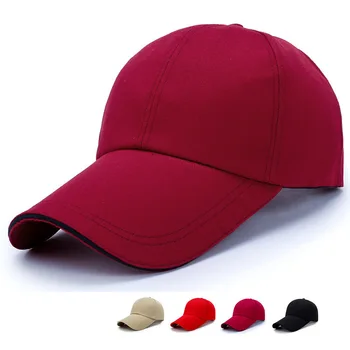 

Summer Men Women's Baseball Cap Red Advertisement Activity Topee Outdoor Lengthened Brim Sun Hat Solid Color Hat