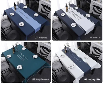 

Simple ins tablecloth waterproof and disposable rectangular cotton and linen coffee table cloth solid color fabric tablecloth