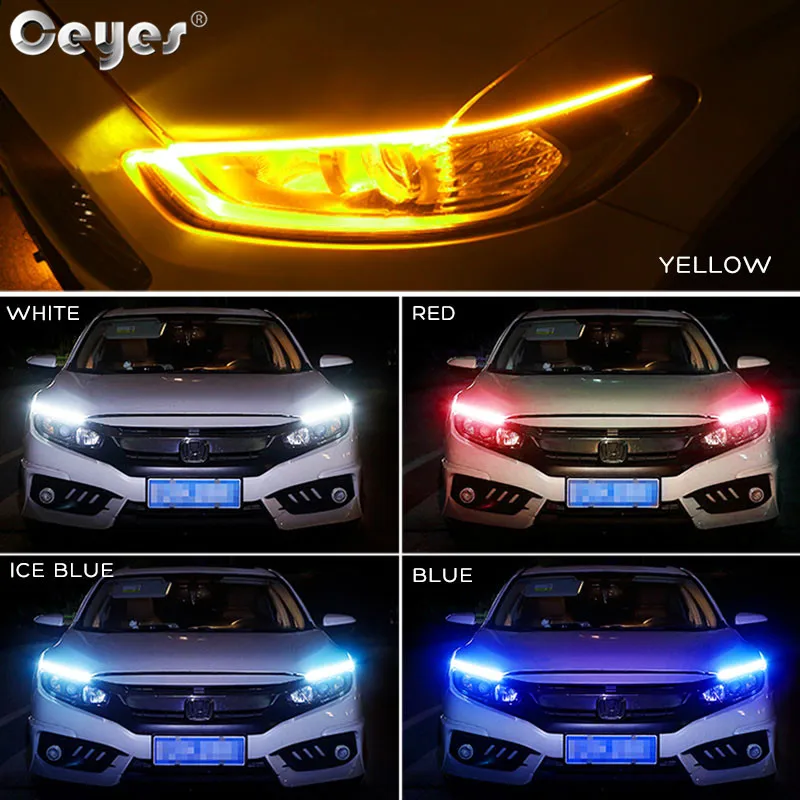 Ceyes 2 шт. Led DRL дневные ходовые огни сигнал поворота DRL светодиодные полосы автомобильные аксессуары тормозные боковые фары для авто