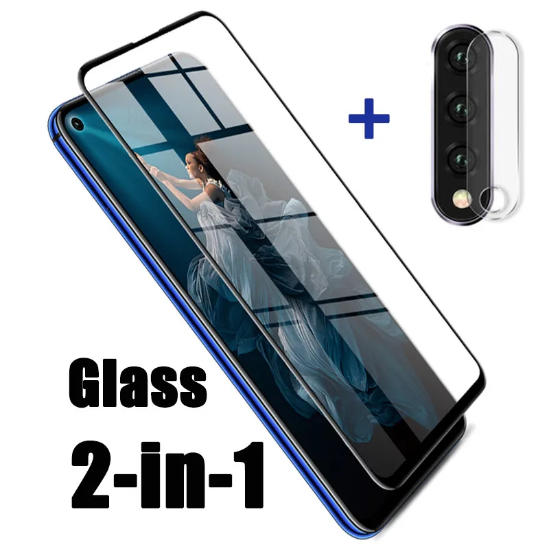 2 in 1 2 в 1 Защитное стекло для Honor 20 Pro защита для объектива камеры закаленное стекло для Huawei Honor 20 pro 20pro стеклянная пленка - Цвет: 2 in 1